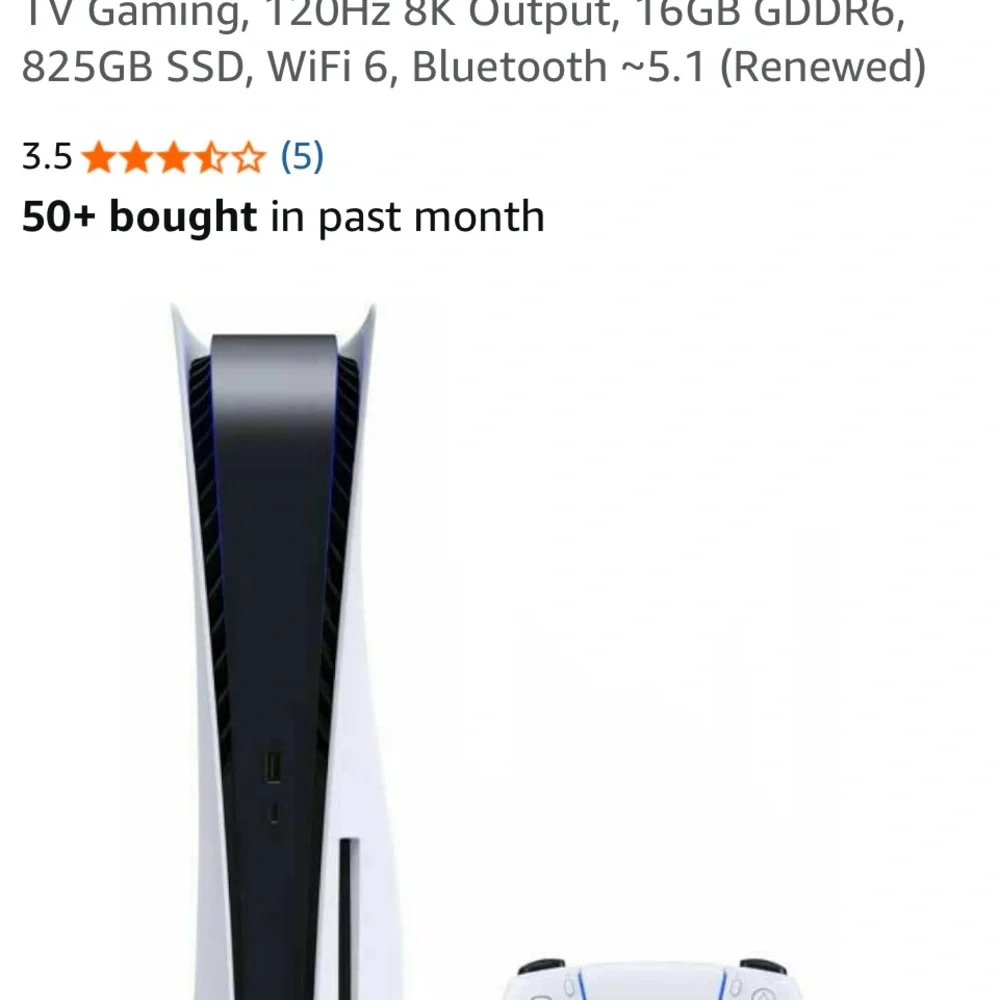 Sony PS5 Console in White and Black